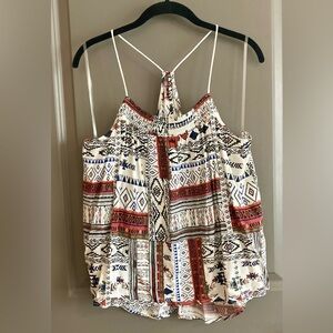 No Boundaries T-Back Southwest Print Tank Top